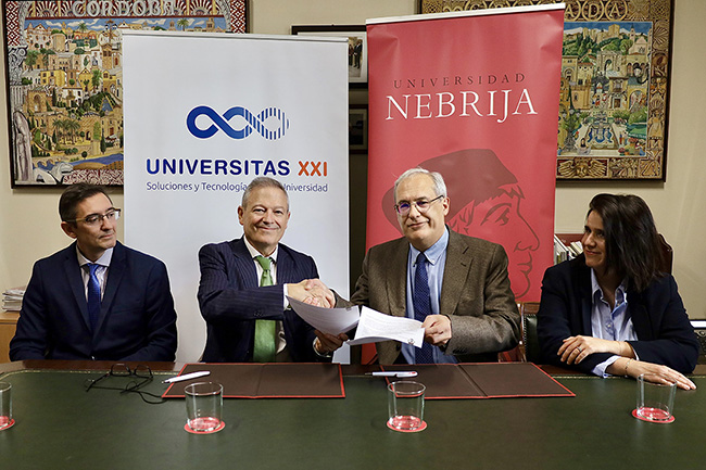 Foto de Acuerdo de colaboración entre UNIVERSITAS XXI y la Fundación Antonio de Nebrija para
potenciar la innovación tecnológica